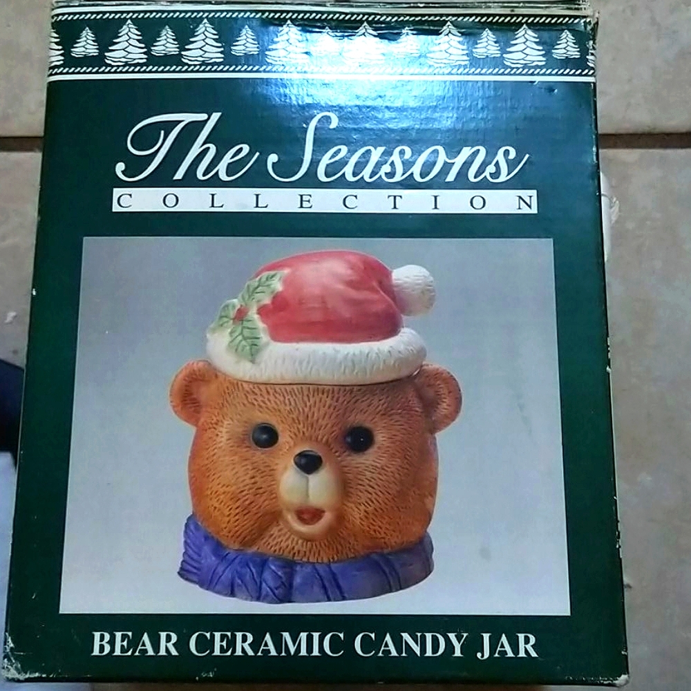 The Seasons Collection Bear Ceramic Candy Jar
